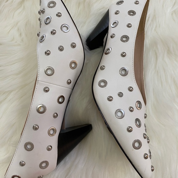 Brand New Topshop Retro Metal Loop Leather Heels - Picture 3 of 5